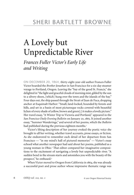 A Lovely but Unpredictable River: Frances Fuller Victor's Early Life and Writing