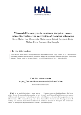 Microsatellite Analysis in Museum Samples