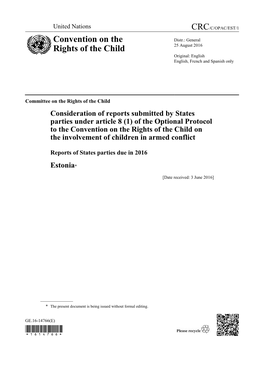 Of the Optional Protocol to the Convention on the Rights of the Child on the Involvement of Children in Armed Conflict