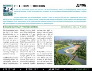 Pollution Reduction, Galveston Bay Estuary Program
