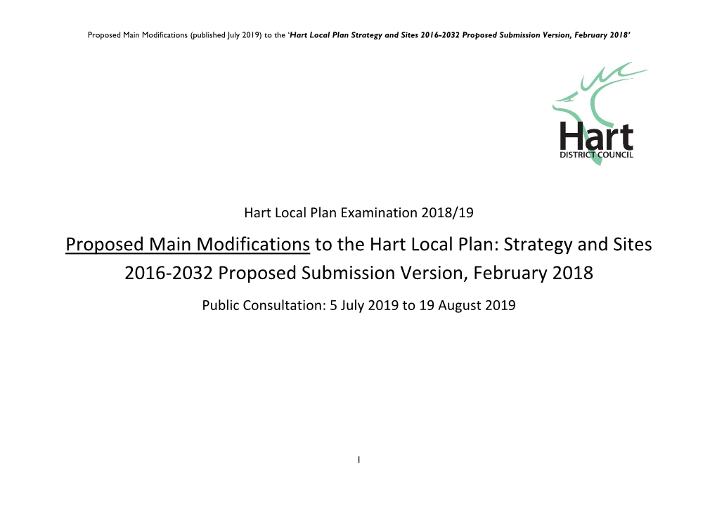 Proposed Main Modifications to the Hart Local Plan