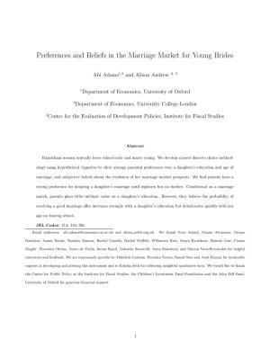 Preferences and Beliefs in the Marriage Market for Young Brides