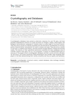 Crystallography and Databases