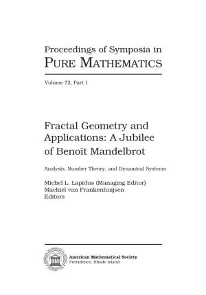 Proceedings of Symposia in PURE MATHEMATICS