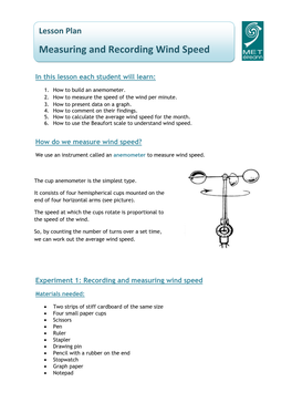 Measuring and Recording Wind Speed