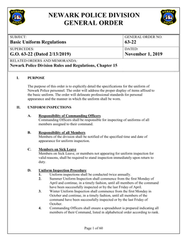 63-22 Basic Uniform Regulations