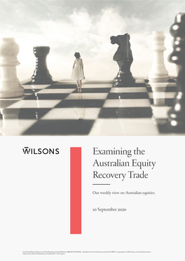 Examining the Australian Equity Recovery Trade
