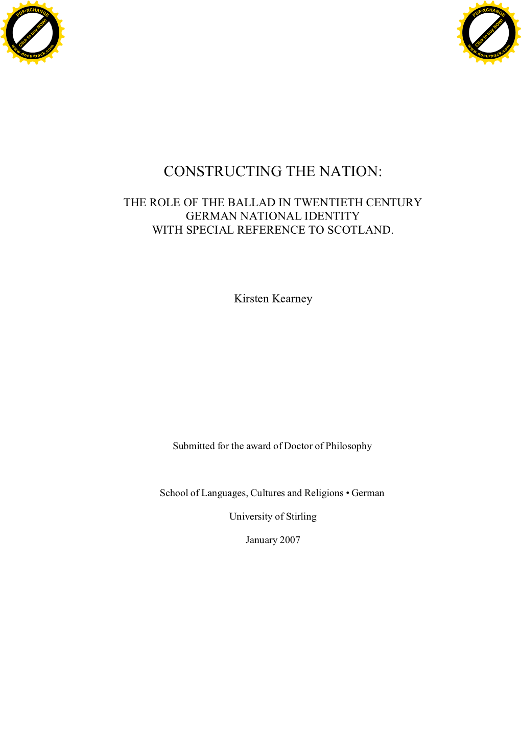Constructing the Nation