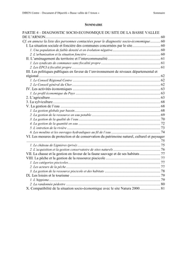 Partie 4 – Diagnostic Socio-Economique Du Site De La Basse Vallee De L'arnon