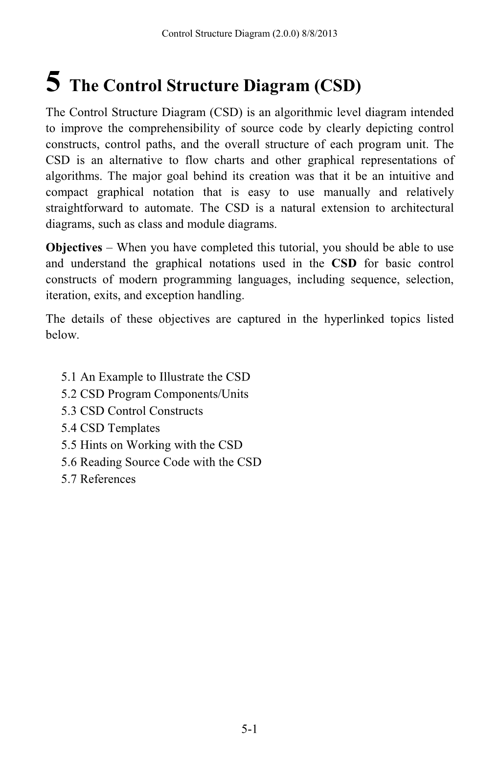 5 the Control Structure Diagram (CSD)