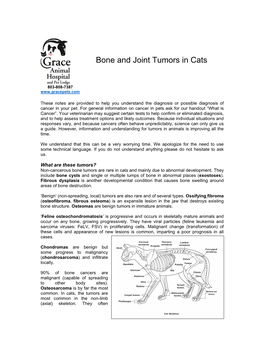 Bone and Joint Tumors in Cats
