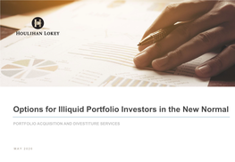 Options for Illiquid Portfolio Investors in the New Normal