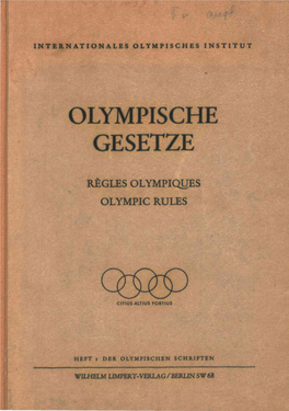 Olympic Charter 1938