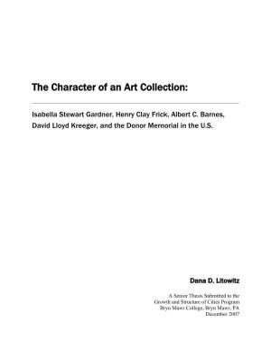The Character of an Art Collection