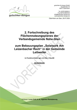 „Solarpark Am Leizenbacher Rech“ in Der Gemeinde Lettweiler