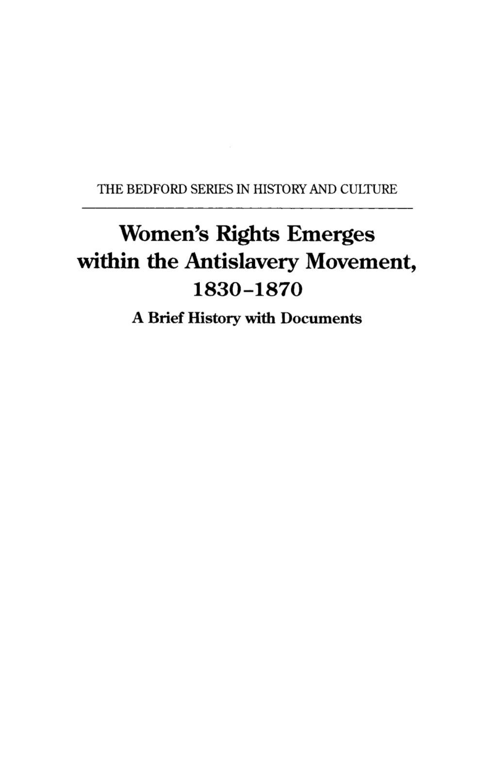 Women's Rights Emerges Within the Antislavery Movement