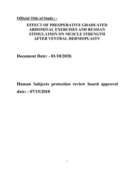 01/18/2020. Human Subjects Protection Review Board Approval Date