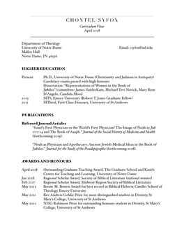 Syfox Academic CV