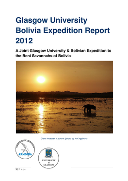 Glasgow University Bolivia Expedition Report 2012