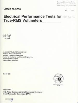 Electrical Performance Tests for True-RMS Voltmeters