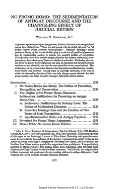 No Promo Homo: the Sedimentation of Antigay Discourse and the Channeling Effect of Judicial Review