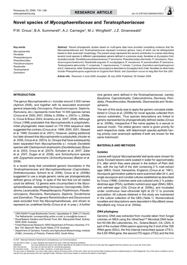 Novel Species of Mycosphaerellaceae and Teratosphaeriaceae