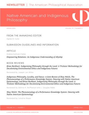 Native American and Indigenous Philosophy