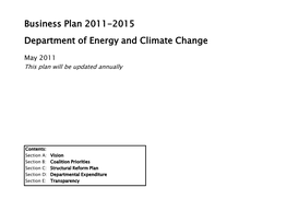 Business Plan 2011-2015 Department of Energy and Climate Change