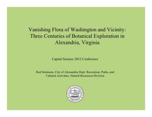 Flora Vanishing Flora of Washington and Vicinity