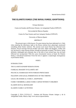 The Elamite Family (The Royal Family, Adoptions)