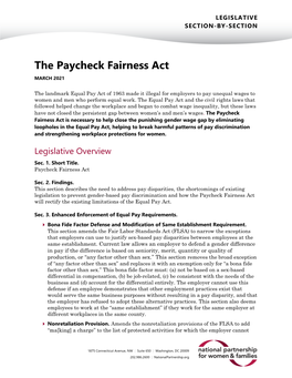 The Paycheck Fairness Act