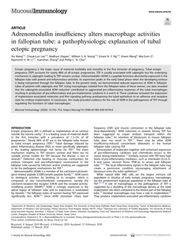 Adrenomedullin Insufficiency Alters Macrophage Activities in Fallopian Tube: a Pathophysiologic Explanation of Tubal Ectopic