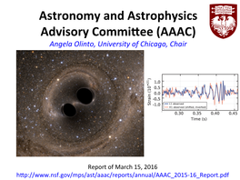 Astronomy and Astrophysics Advisory Commi&Ee (AAAC)
