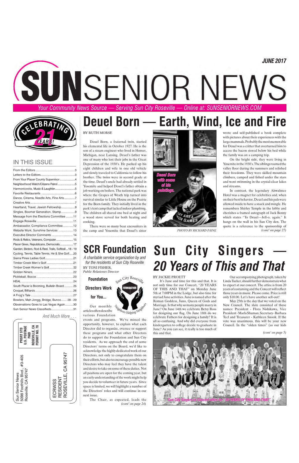 Serving Sun City Roseville — Online At: SUNSENIORNEWS.COM