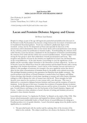Lacan and Feminist Debates: Irigaray and Cixous