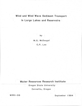 Wind and Wind Wave Sediment Transpor T in Large Lakes And