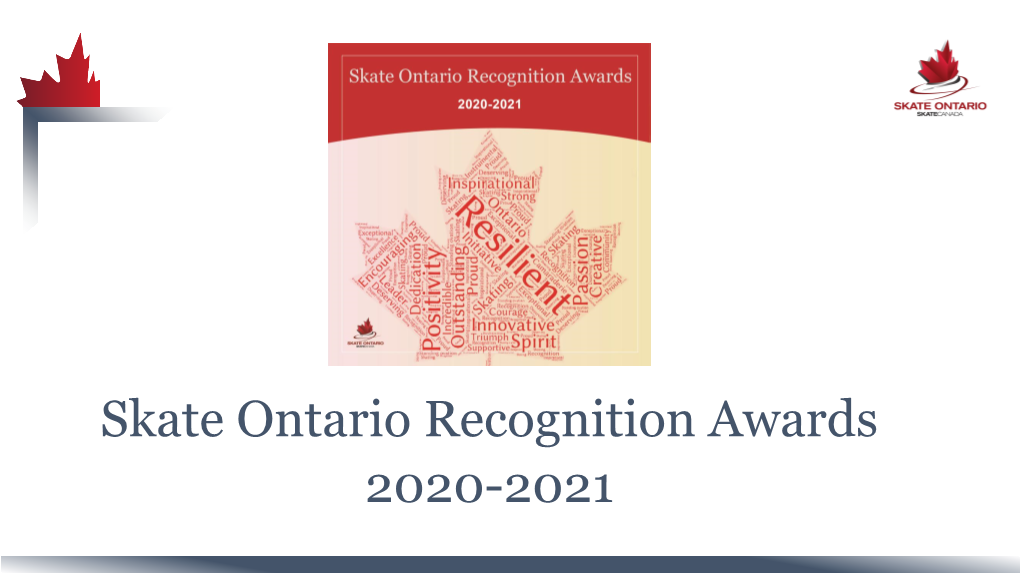 Skate Ontario Recognition Awards 2020-2021 Club Award