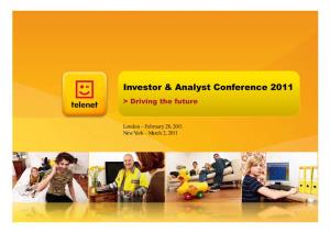 Investor & Analyst Conference 2011