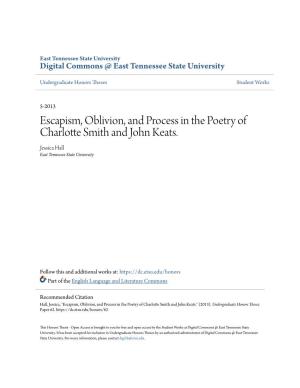 Escapism, Oblivion, and Process in the Poetry of Charlotte Smith and John Keats