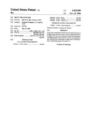 United States Patent (19) 11) 4,415,599 Bos 45) Nov