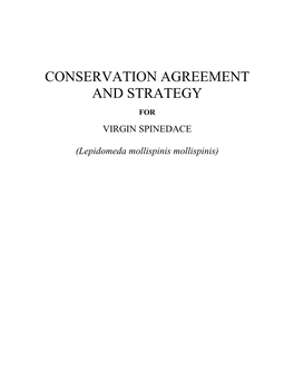 Virgin River Spindace Conservation Agreement and Strategy