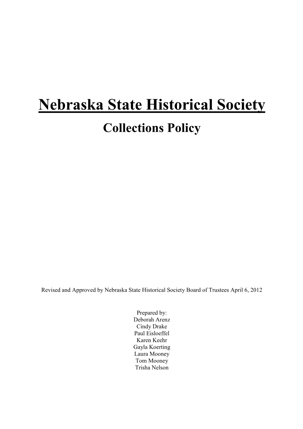 Collection Policy