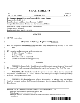 Senate Bill 49 Third Reader