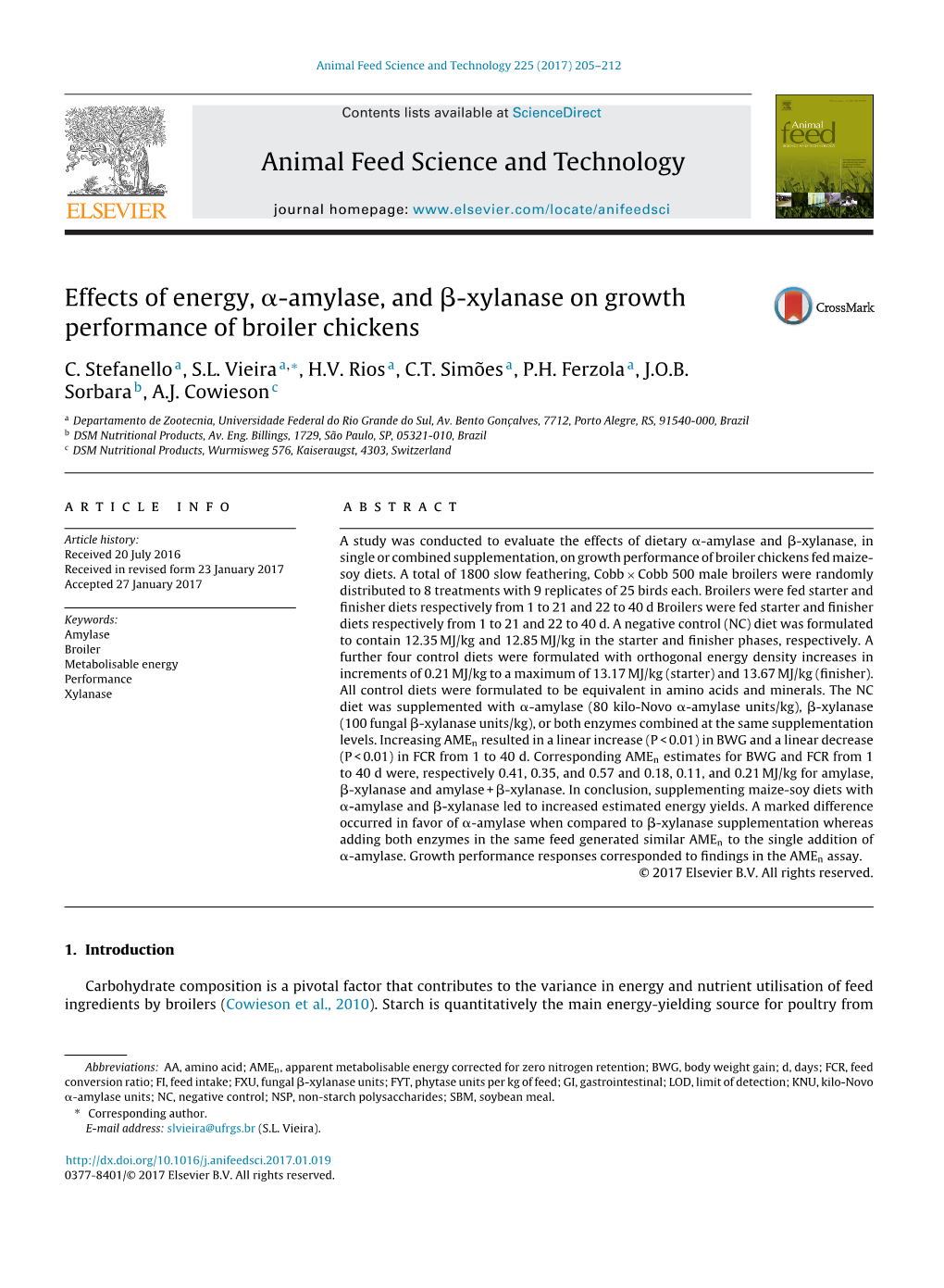 Effects of Energy, Α-Amylase, and Β-Xylanase on Growth Performance