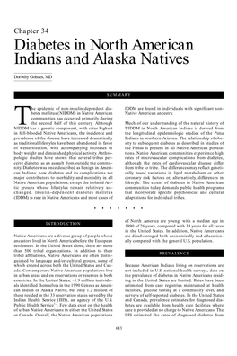 Diabetes in North American Indians and Alaska Natives