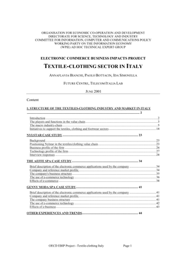 Textile-Clothing Sector in Italy