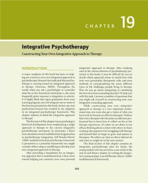 Integrative Psychotherapy Constructing Your Own Integrative Approach to Therapy