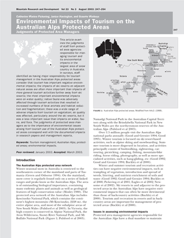 Environmental Impacts of Tourism on the Australian Alps Protected Areas