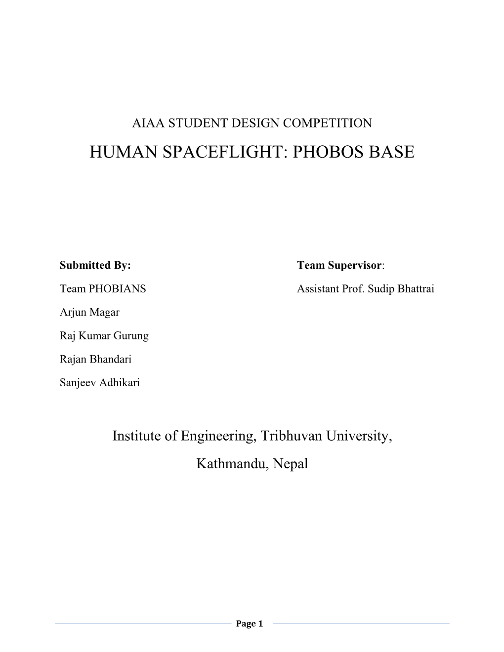 Human Spaceflight: Phobos Base