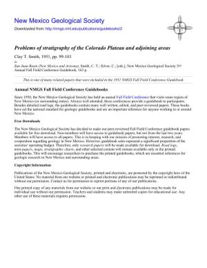 Problems of Stratigraphy of the Colorado Plateau and Adjoining Areas Clay T